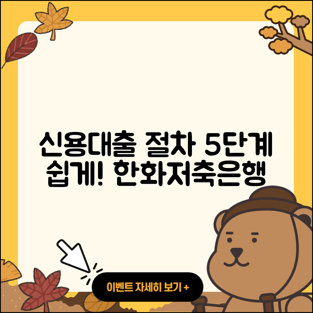 한화저축은행 신용대출 절차 5단계 쉽게 이해하기