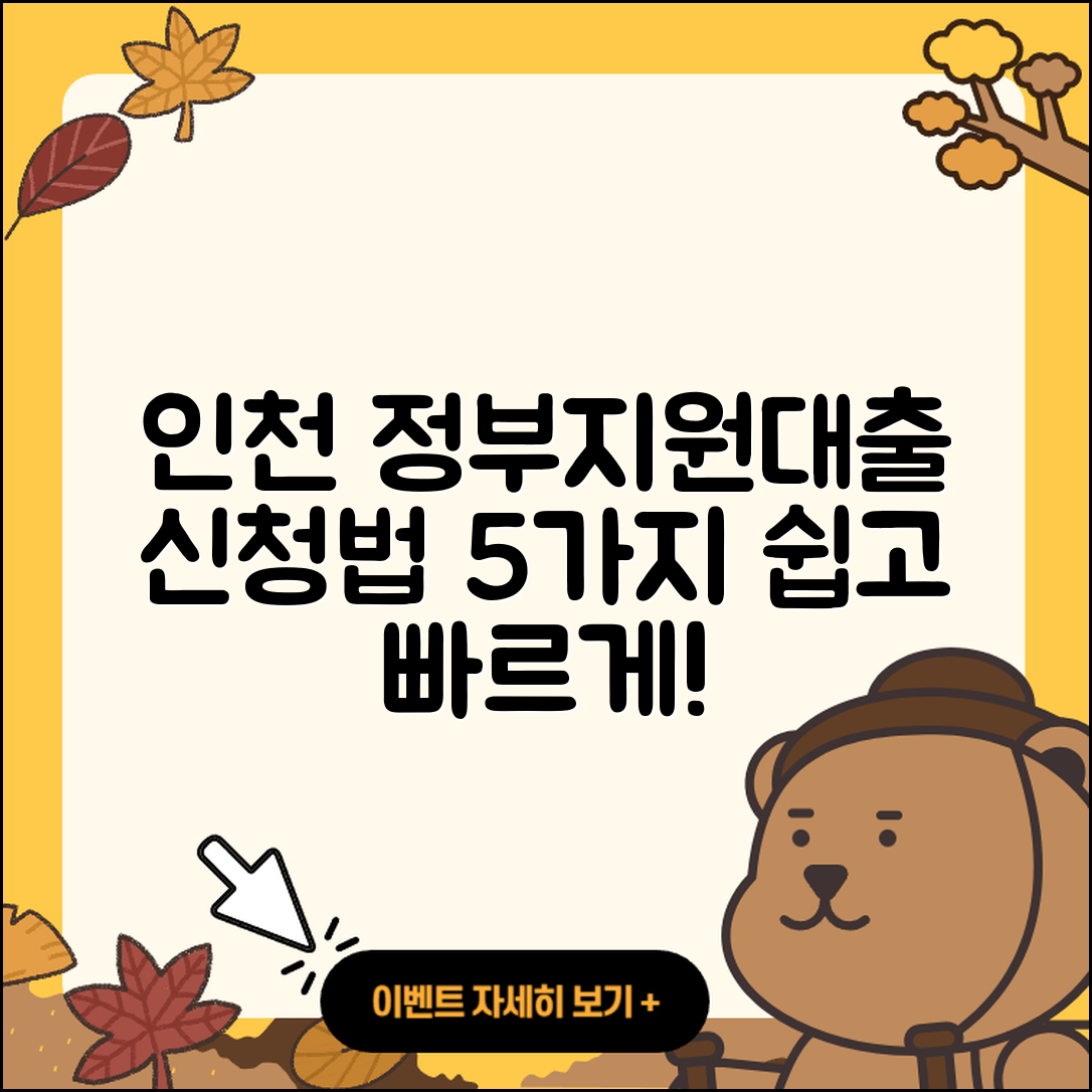 인천 정부지원대출 신청 방법 5가지 쉽게 알려드려요!