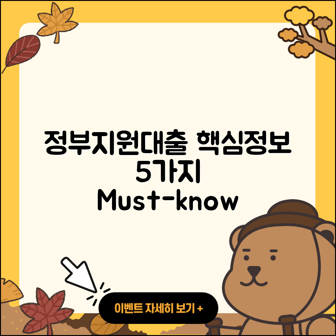정부지원대출 순위 5가지 필수정보