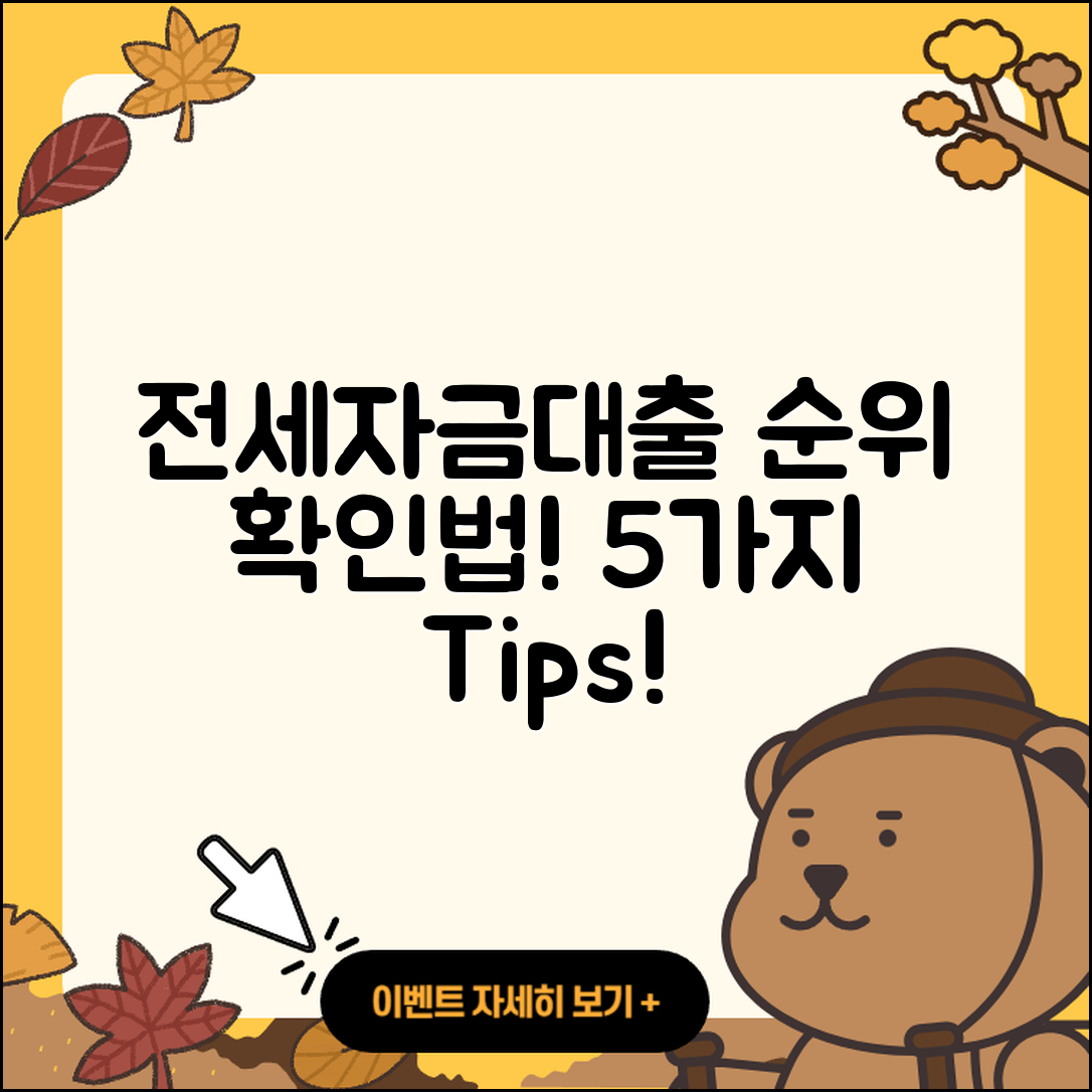 전세자금대출 순위 알아보는 5가지 방법