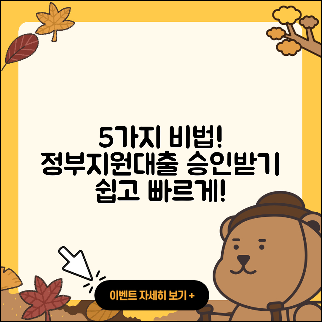 정부지원대출 승인받는 5가지 비법
