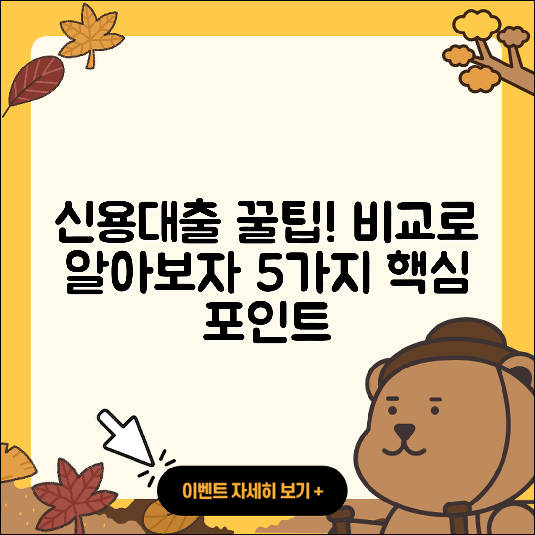 신용대출 비교로 알아보는 5가지 팁