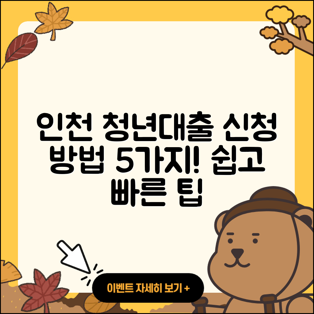 인천 청년대출 신청 방법 5가지